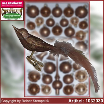 Christbaumschmuck Sortiment Das Geheimnis des Waldes - Glasvogel 12cm 4St./Ktn.