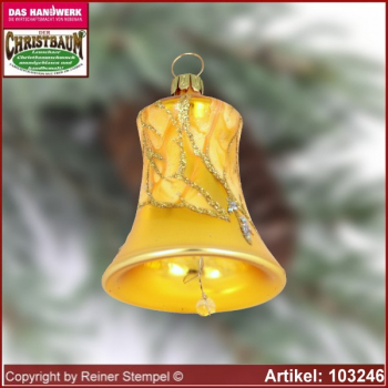 Christbaumschmuck Glasglocke Set 3-tlg. Traum in Gold