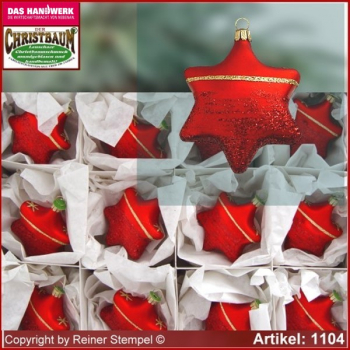 Christmas tree ornaments made of glass star Classic glass from Lauscha Thüringen.