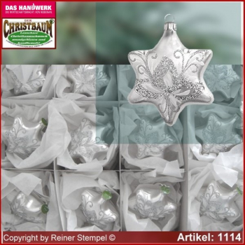 Christmas tree ornaments made of glass star Antique glass from Lauscha Thüringen.