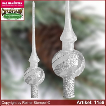 Christmas tree ornaments glass tree top Frost glass from Lauscha Thüringen.