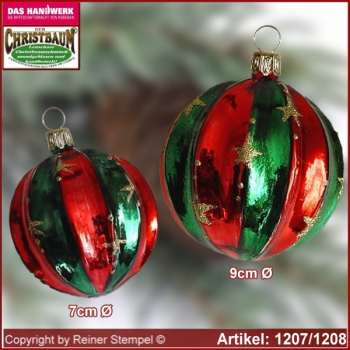 Christmas tree ornaments glass balls Christmas balls ripped Bergweihnacht glass from Lauscha Thüringen.