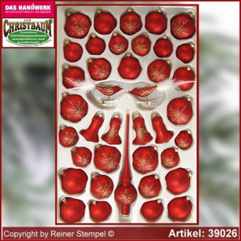 Christbaumschmuck Sortiment 39-tlg. Mystic red