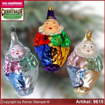 Christbaumschmuck Clown Baumschmuck aus Lauscha Glasfigur, Glasform Sammlerstücke Glas aus Lauscha Thüringen.