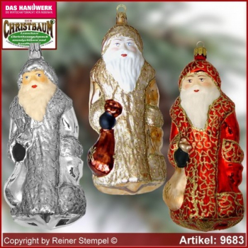 Christmas tree ornaments big Santa-Claus glass figure glass shape Collectible glass from Lauscha Thüringen.