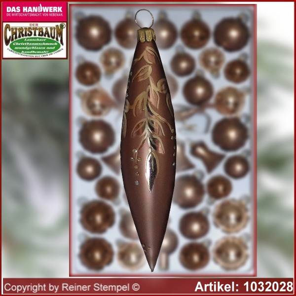 Christbaumschmuck Sortiment Das Geheimnis des Waldes - Glasolive 12cm 4St./Ktn.