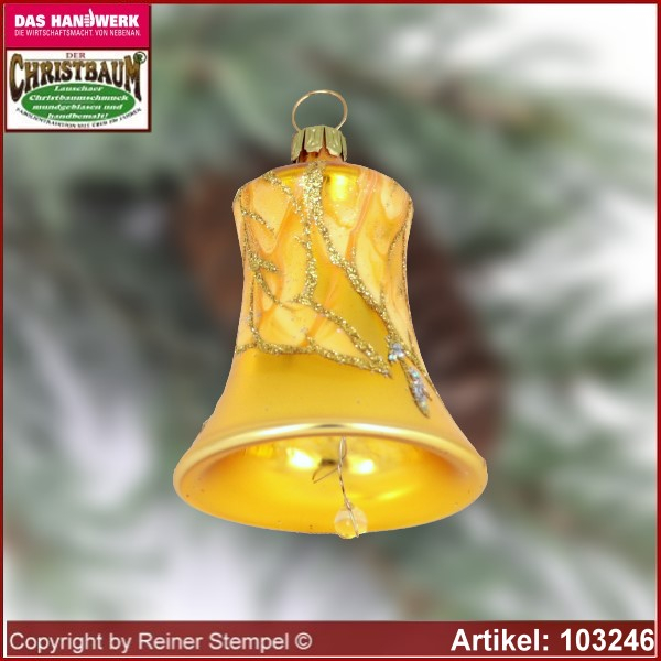 Christbaumschmuck Glasglocke Set 3-tlg. Traum in Gold