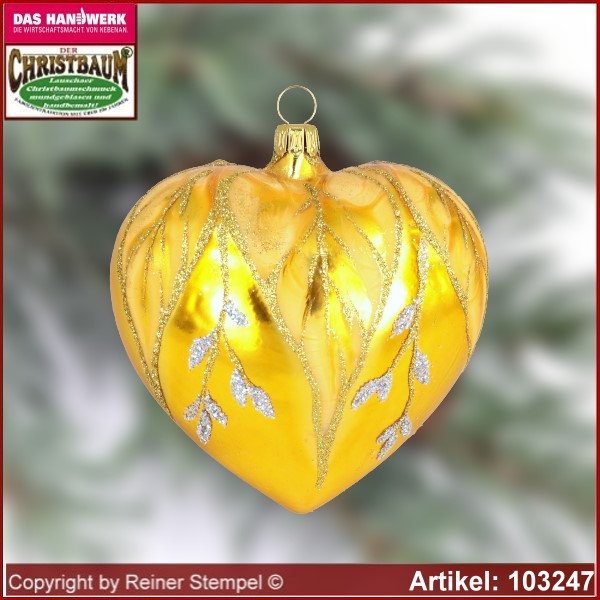 Christbaumschmuck Glasherz Traum in Gold