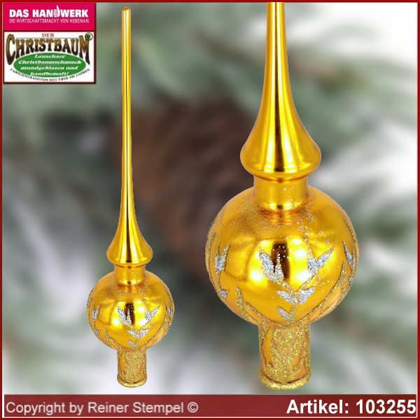 Christmas tree ornaments glass tree top golden dream