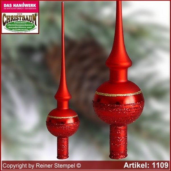 Christmas tree ornaments glass tree top Classic glass from Lauscha Thüringen.