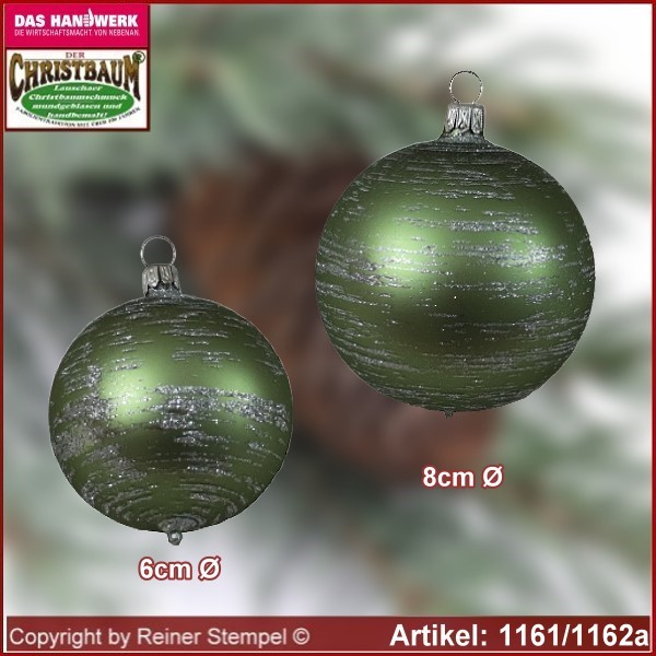 Christbaumschmuck Kugeln Glaskugeln "Lines" Frost in der Natur