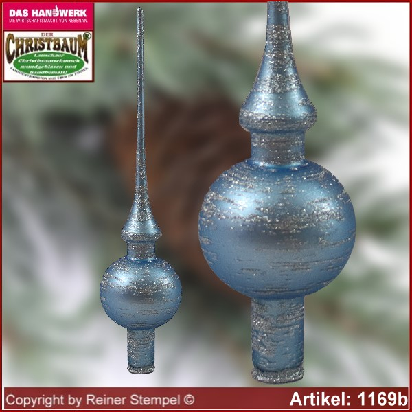 Baumspitze Christbaumspitze Glas Christbaumschmuck "Lines" Polarnacht