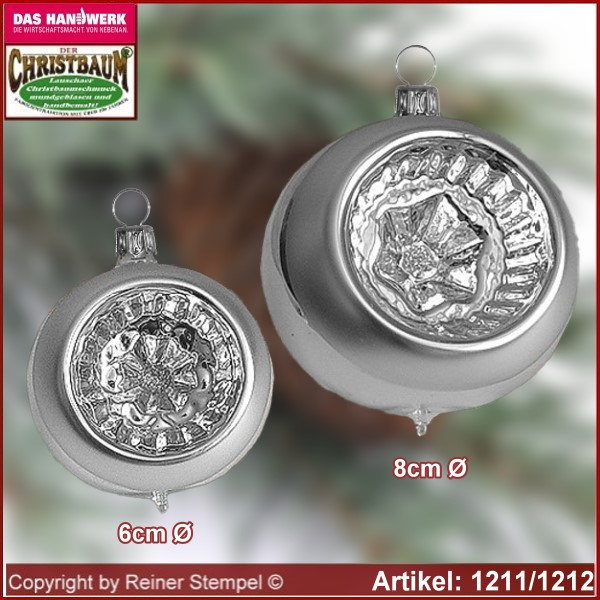Christbaumschmuck Glaskugel, Christbaumkugel mit Reflex - German Tradition,, Glas aus Lauscha Thüringen.