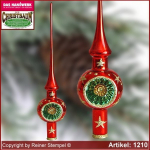 Baumspitze Christbaumspitze Glas mit Reflex Christbaumschmuck Bergweihnacht Rot